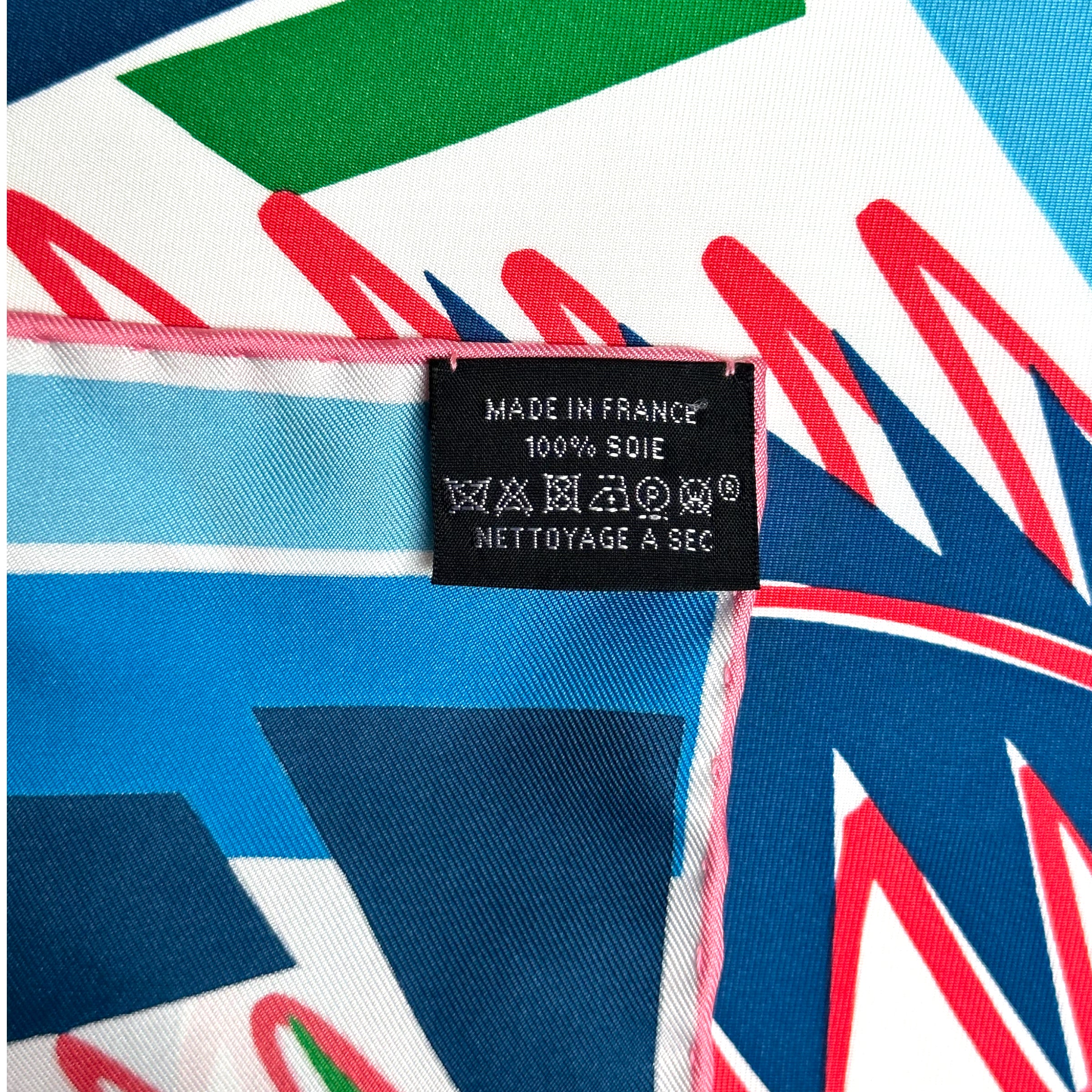 Sea, Surf & Fun designed by Filipe Jardim - Hermès scarf 90cm - 100% silk - blue