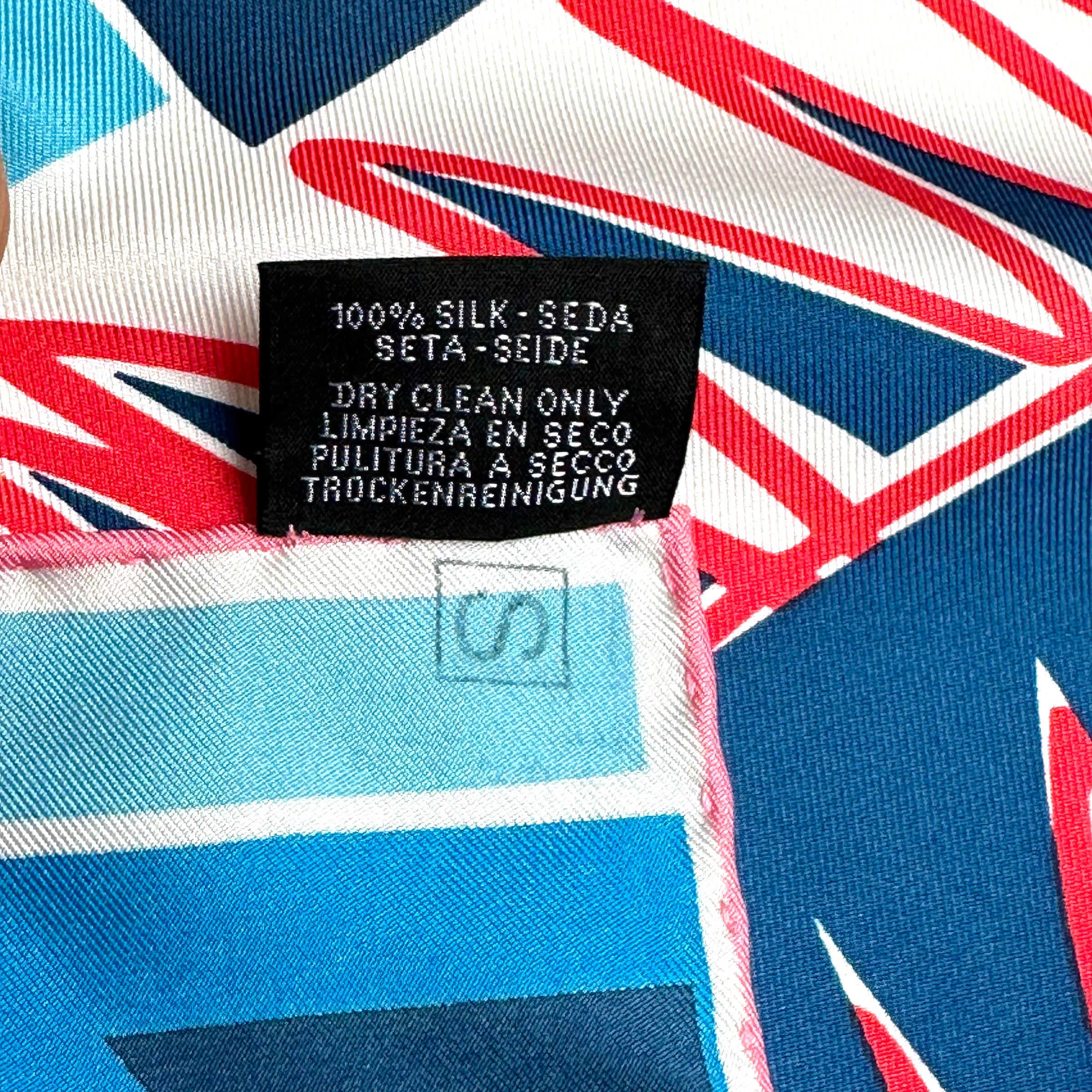 Sea, Surf & Fun designed by Filipe Jardim - Hermès scarf 90cm - 100% silk - blue