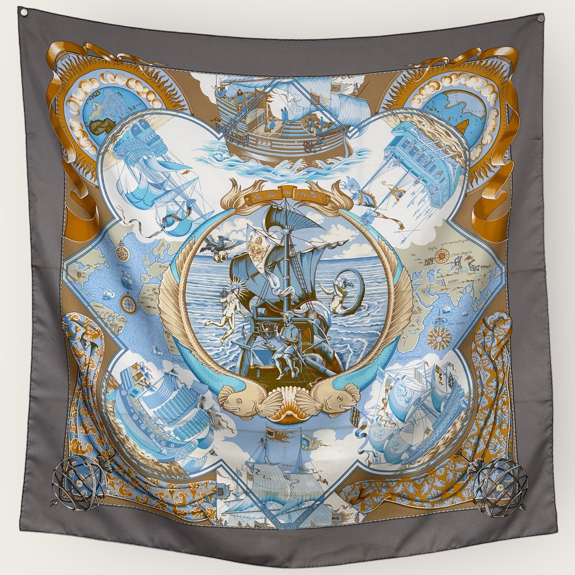 Au-delà des cinq mers - FOULARD HERMES 90CM - Carré Society