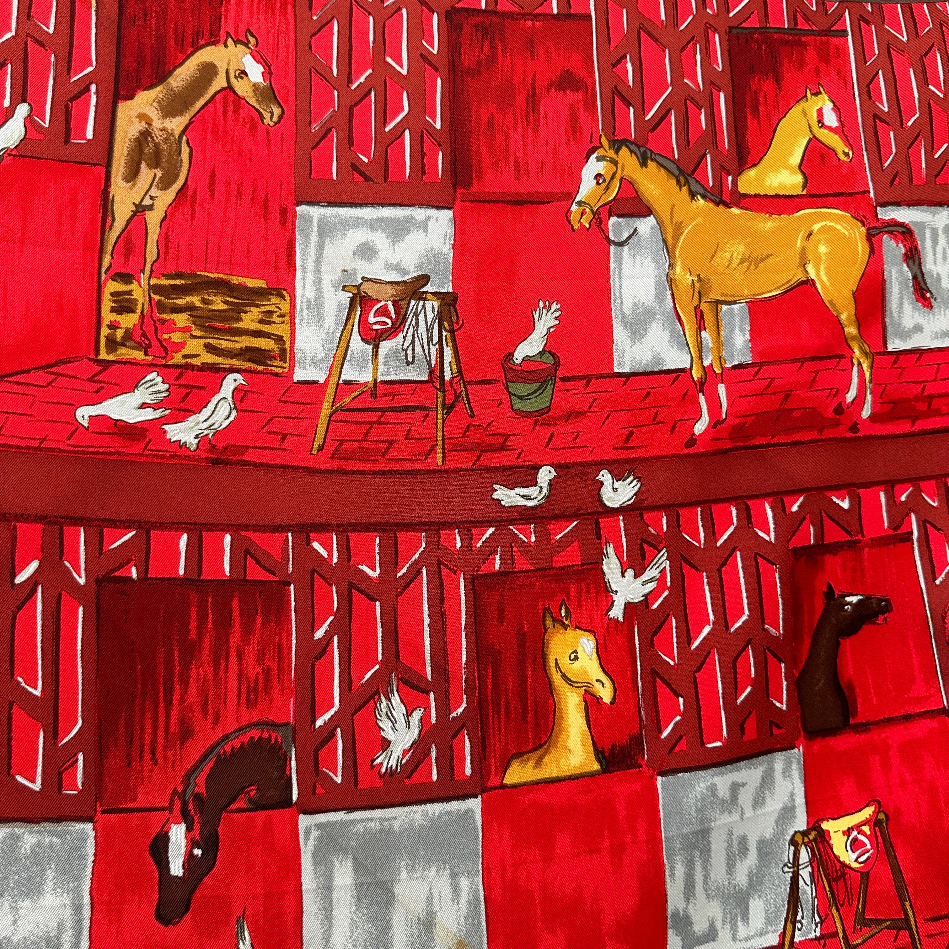 dessin de colombes et chevaux