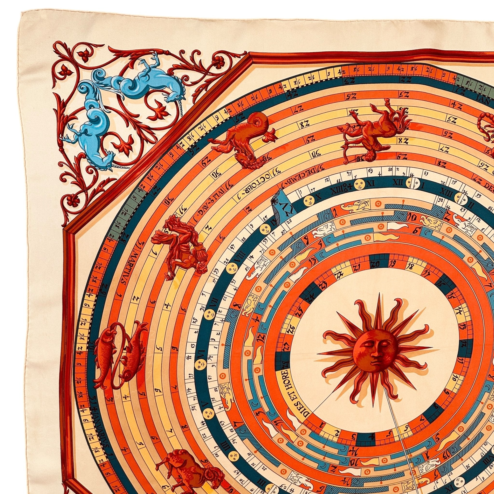 foulard carre hermes en soie dies et hore