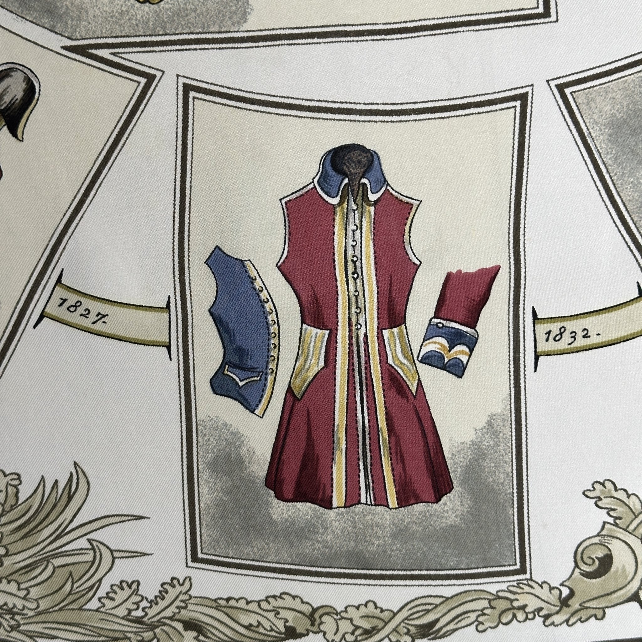 dessin d'une tenue de chasse datant de 1827