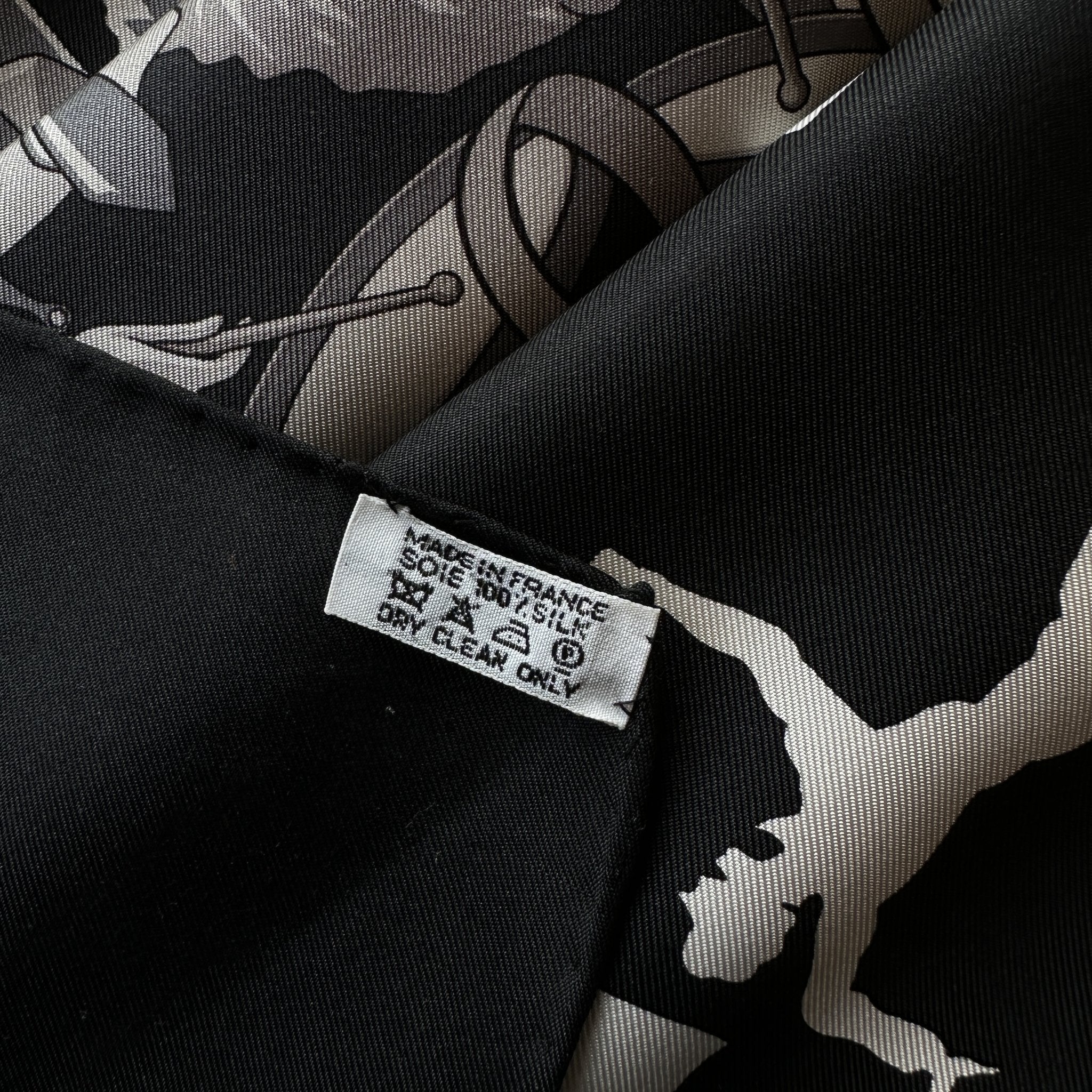 Étiquette de composition Hermès – 100% soie, made in France