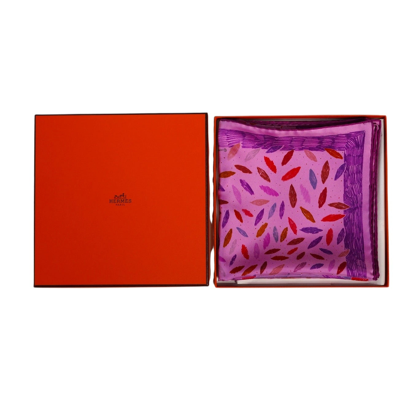 Carré Hermès 90 cm – Chacun fait son nid – Nigel Peake (2016) – Fuchsia