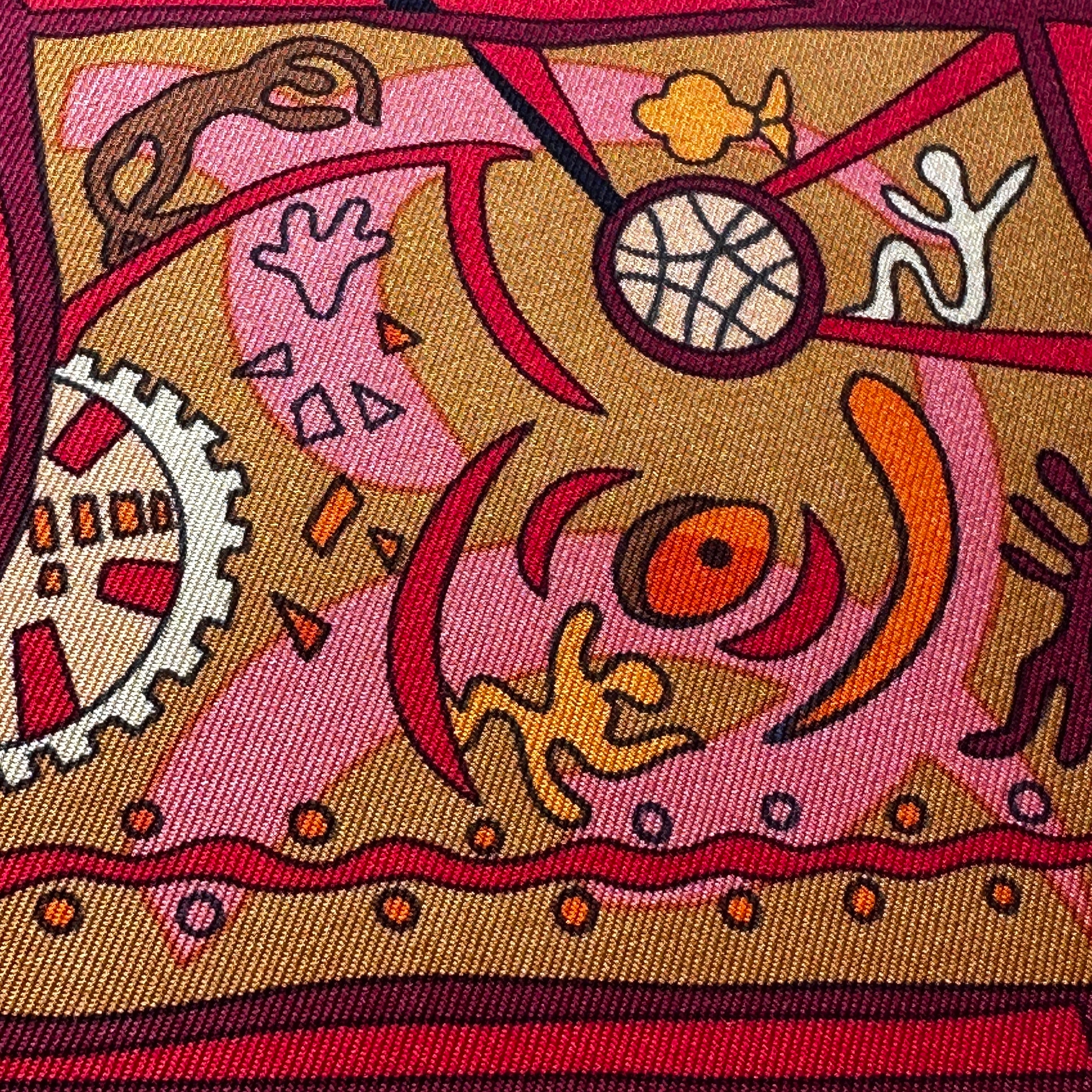 Gros plan sur une scénette circulaire représentant le mouvement et l'imagination